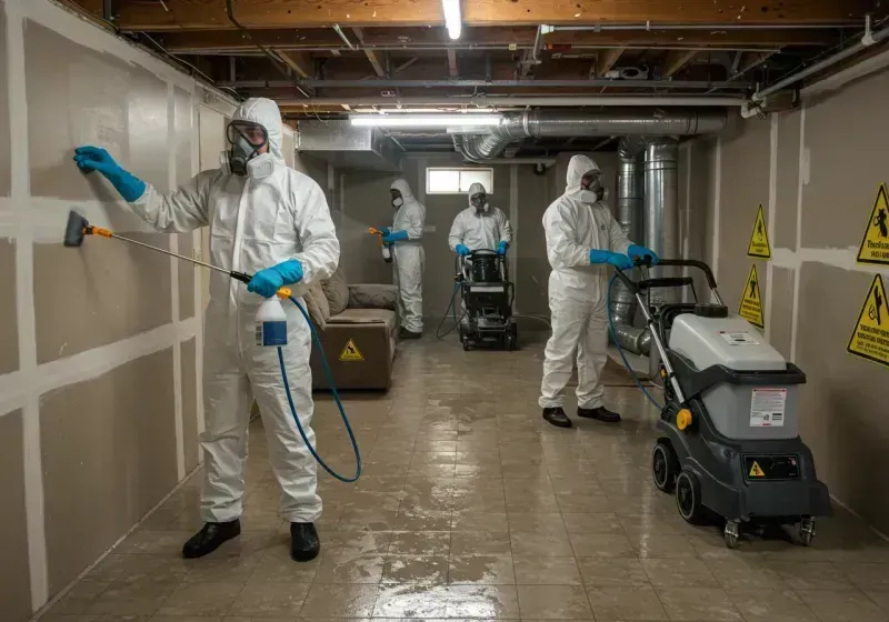 Basement Moisture Removal and Structural Drying process in Mount Jackson, VA